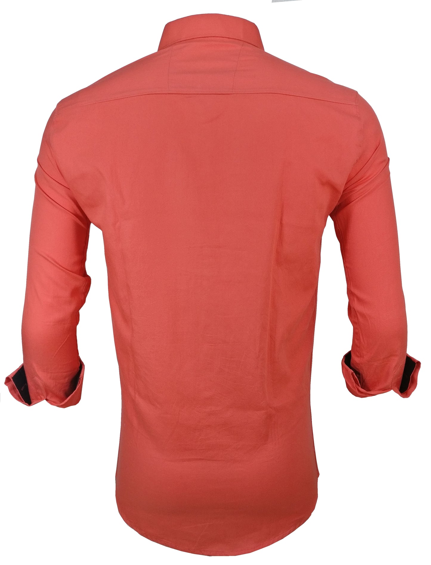 Men's Liner Design Slim Fit Dark Pink Cotton Shirt