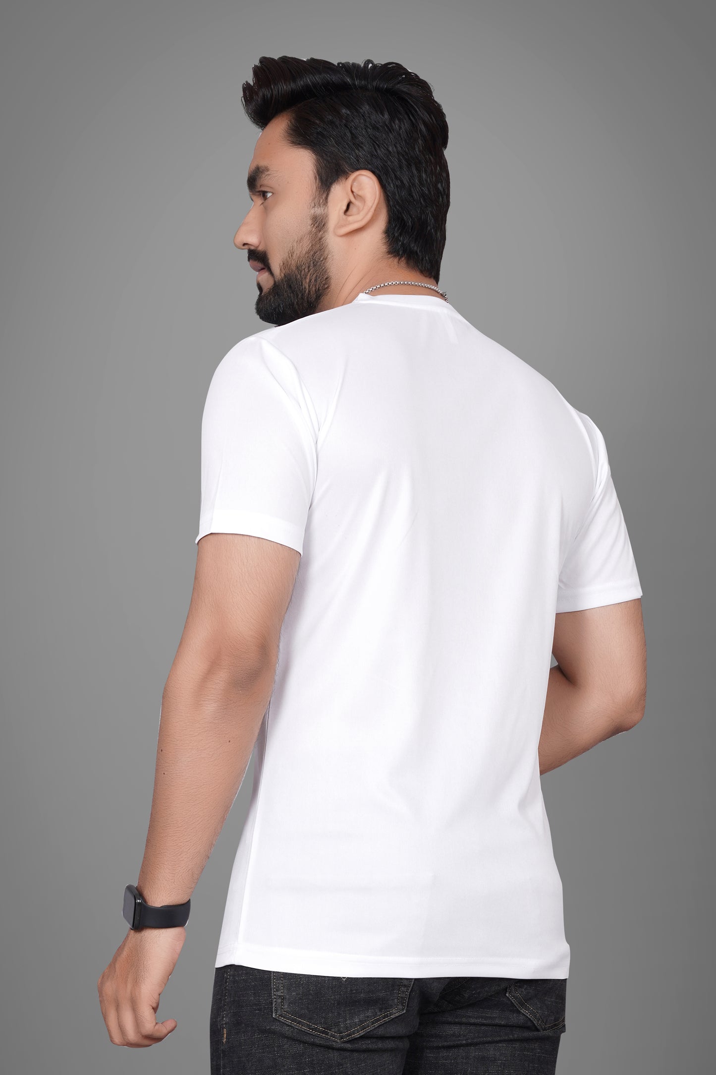 SUR-T Men Printed, Typography Round Neck Polyester White T-Shirt
