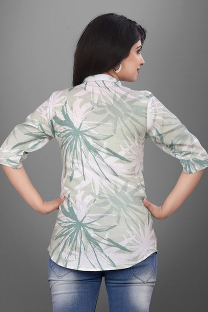 SUR-T Women Regular Fit Floral Print Casual Pista Shirt