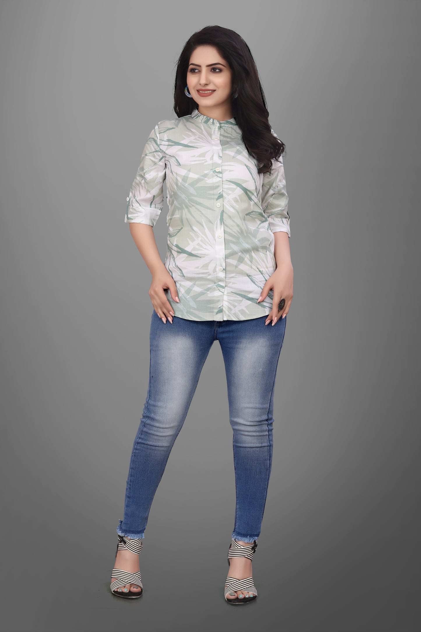 SUR-T Women Regular Fit Floral Print Casual Pista Shirt