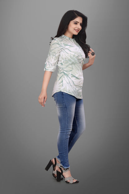 SUR-T Women Regular Fit Floral Print Casual Pista Shirt